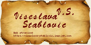 Višeslava Stablović vizit kartica